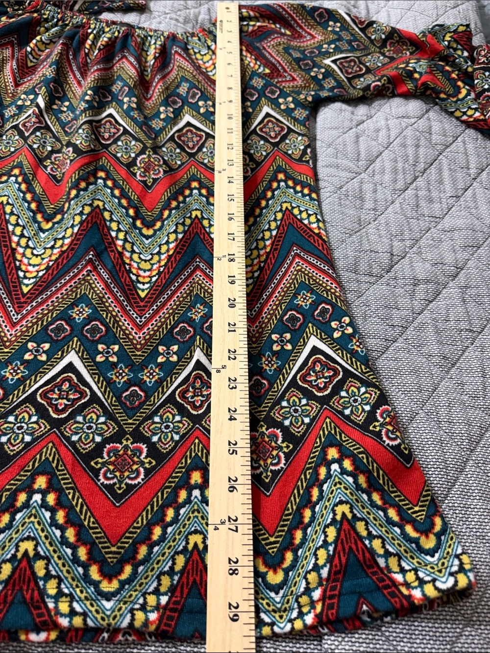 WinWin Multicolor Chevron & Floral Off-Shoulder Tunic - Picture 8 of 8